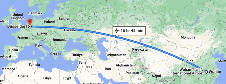 Wuhan to Dusseldorf